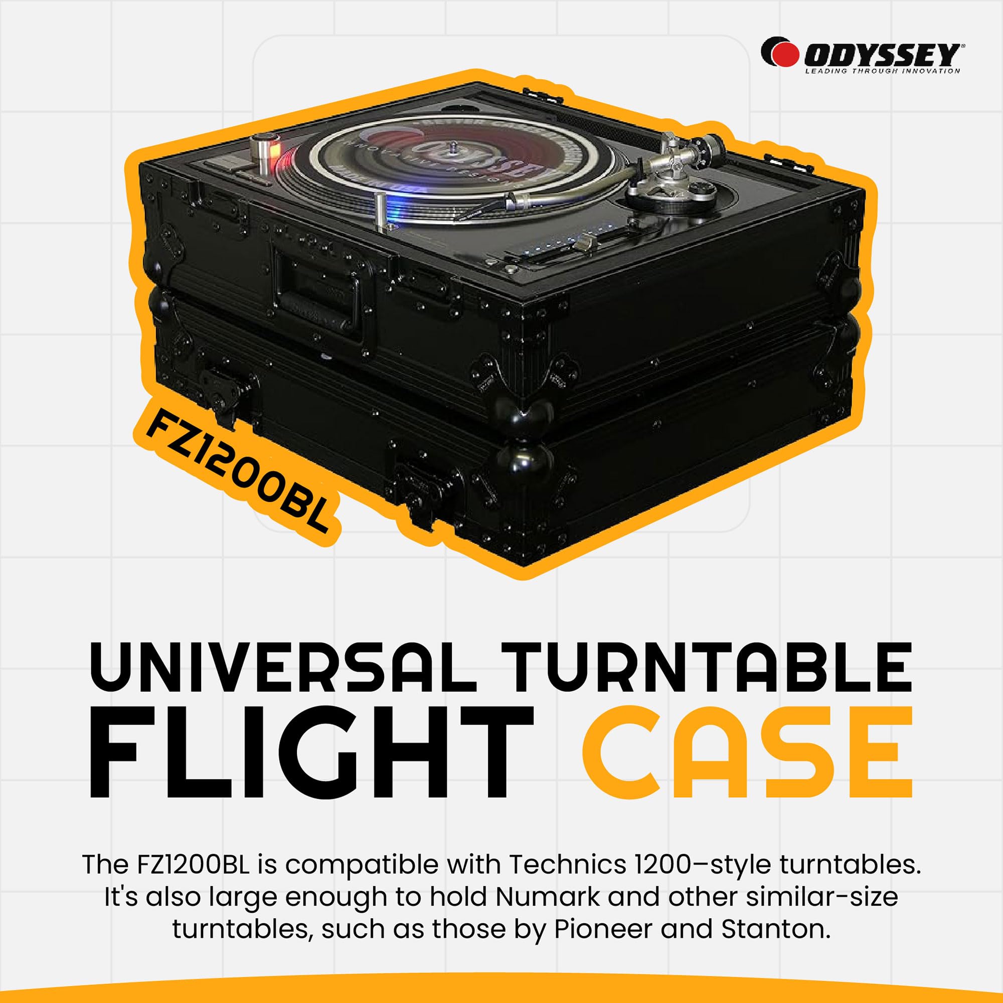 Odyssey FZ1200BL Black Label Turntable Flight Case