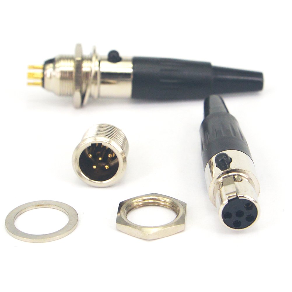 onelinkmore Mini XLR 5 Pin TA5F Female + TA5M Male Connector 2 Sets
