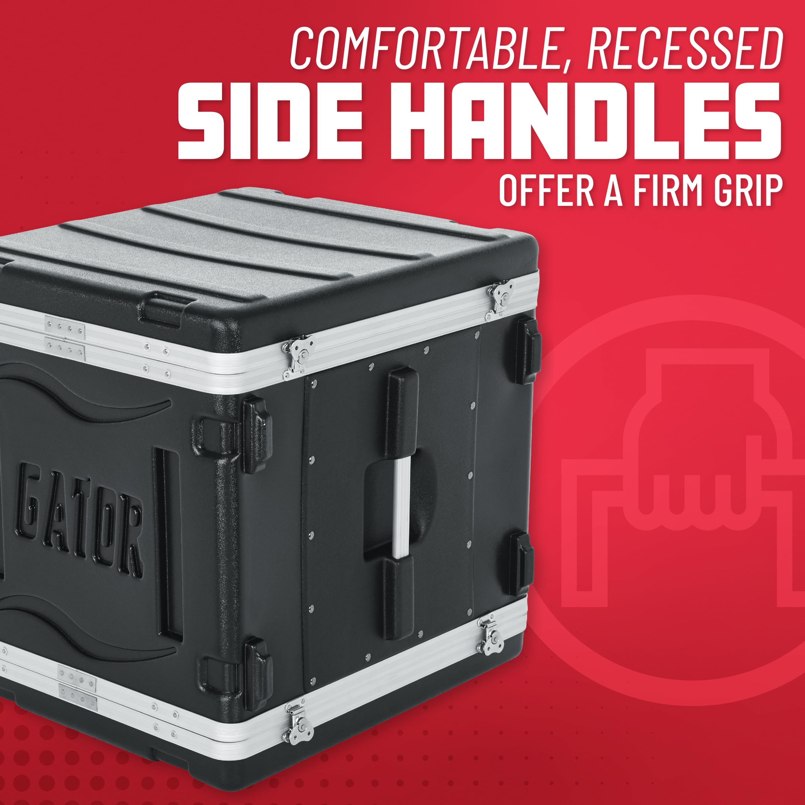 Gator Cases Lightweight Molded 12U Rack Case with Heavy Duty Latches, Standard 19.25″ Depth (GR-12L)