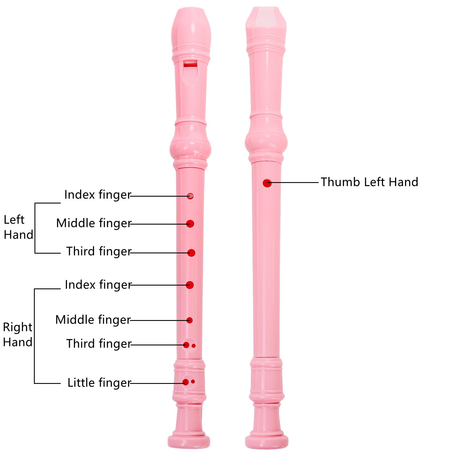 ZEAYEA 6 Pack Soprano Recorder Instrument, German Style Fingering 8 Hole Descant Flute, Detachable Descant Recorders with Cleaning Rod and Fingering Chart for Beginners Music Parties Musical Education