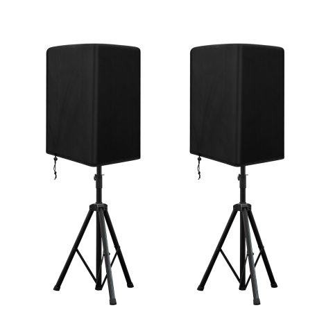 Yexcend 2PCS Speaker Cover for 15 Inch PA/DJ Powered Speaker Mounted on Stand, Outdoor Speaker Covers UV Protection Water Resistant Dustproof 800D Oxford Cloth(Black)