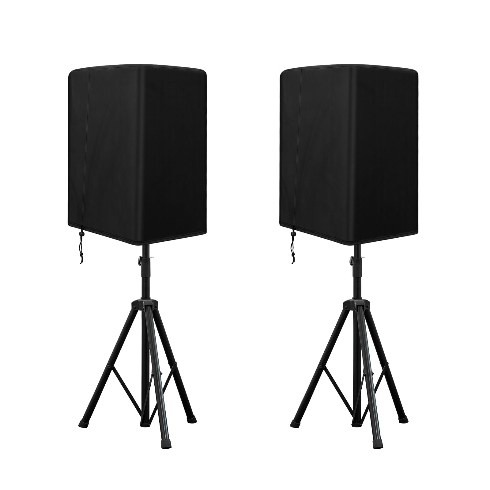 Yexcend 2PCS Speaker Cover for 15 Inch PA/DJ Powered Speaker Mounted on Stand, Outdoor Speaker Covers UV Protection Water Resistant Dustproof 800D Oxford Cloth(Black)