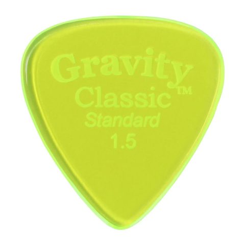 Gravity Picks Classic Guitar Pick – 1.5mm Fluorescent Green – Polished
