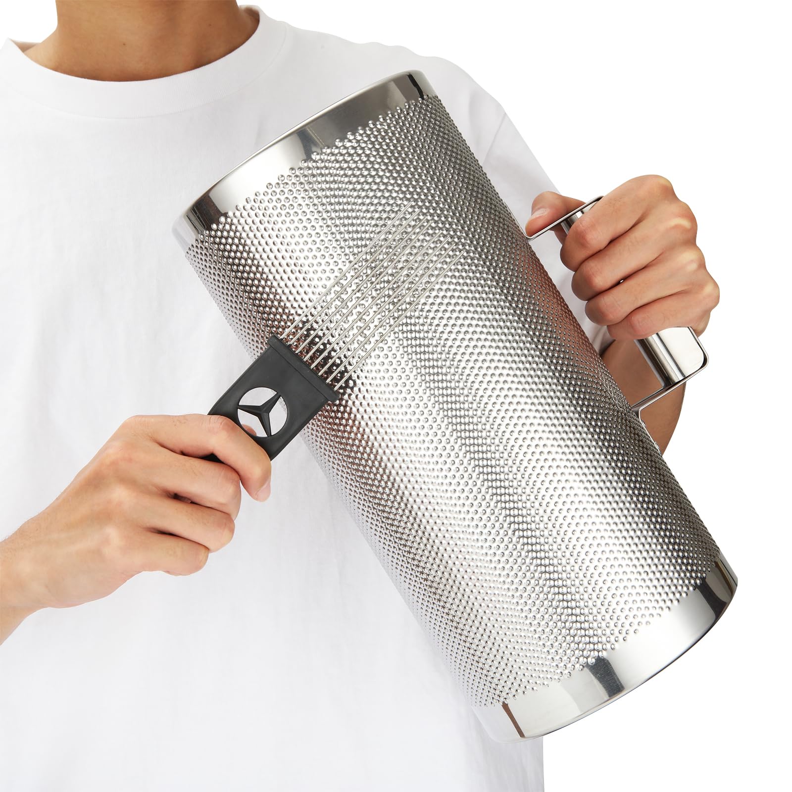 Abuff – Metal Guiro Instrument, 12″ x 6″ Stainless Steel Guiro Shaker with Scraper Latin Percussion Instrument Musical Training Tool, Guira Dominicana