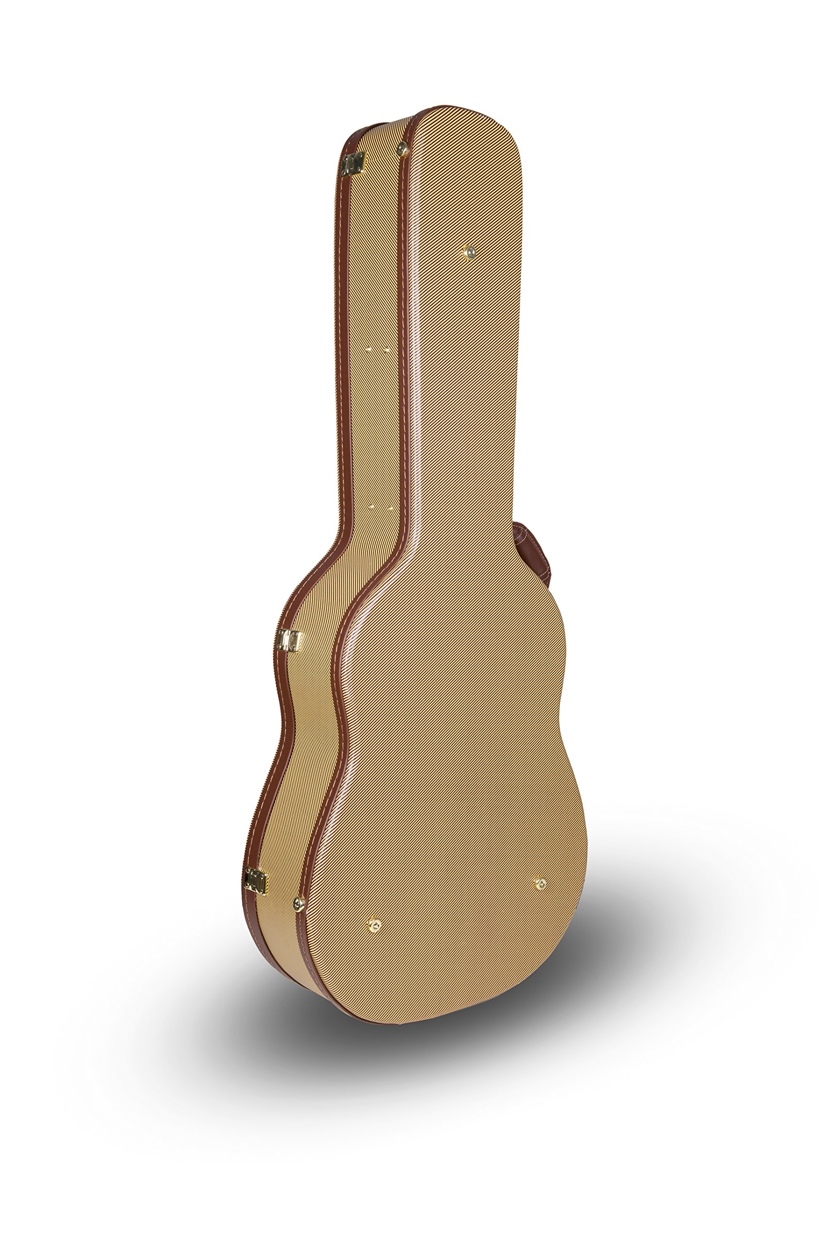 Crossrock Wooden Dreadnought Acoustic Guitar Case | Arched Top, Padded Interior, Lock & Storage – Fits Martin D-28, Taylor 210, Yamaha FG -Vinyl Tweed (CRW600DTW)
