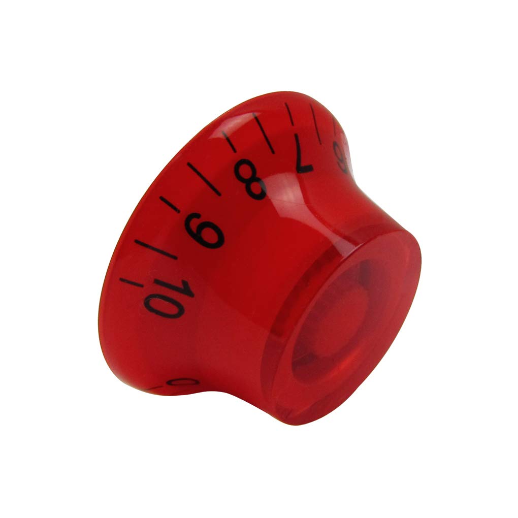 FLEOR 4pcs LP Guitar Top Hat Knobs Red 18 Splines Bell Knob for LP SG Electric Guitar