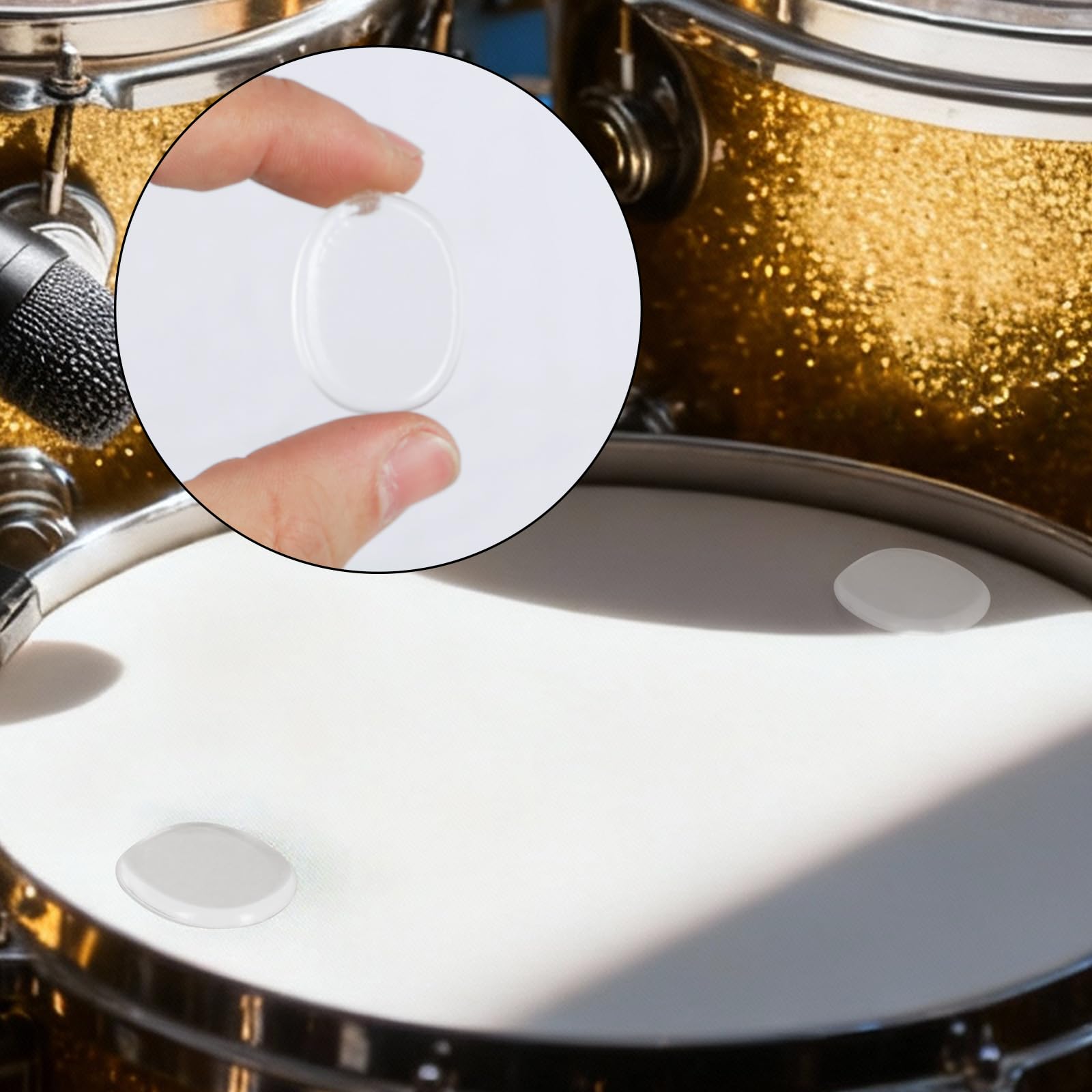 EASTROCK Round Drum Dampeners Gels Silicone Gel Pads 30 Pieces,Transparent
