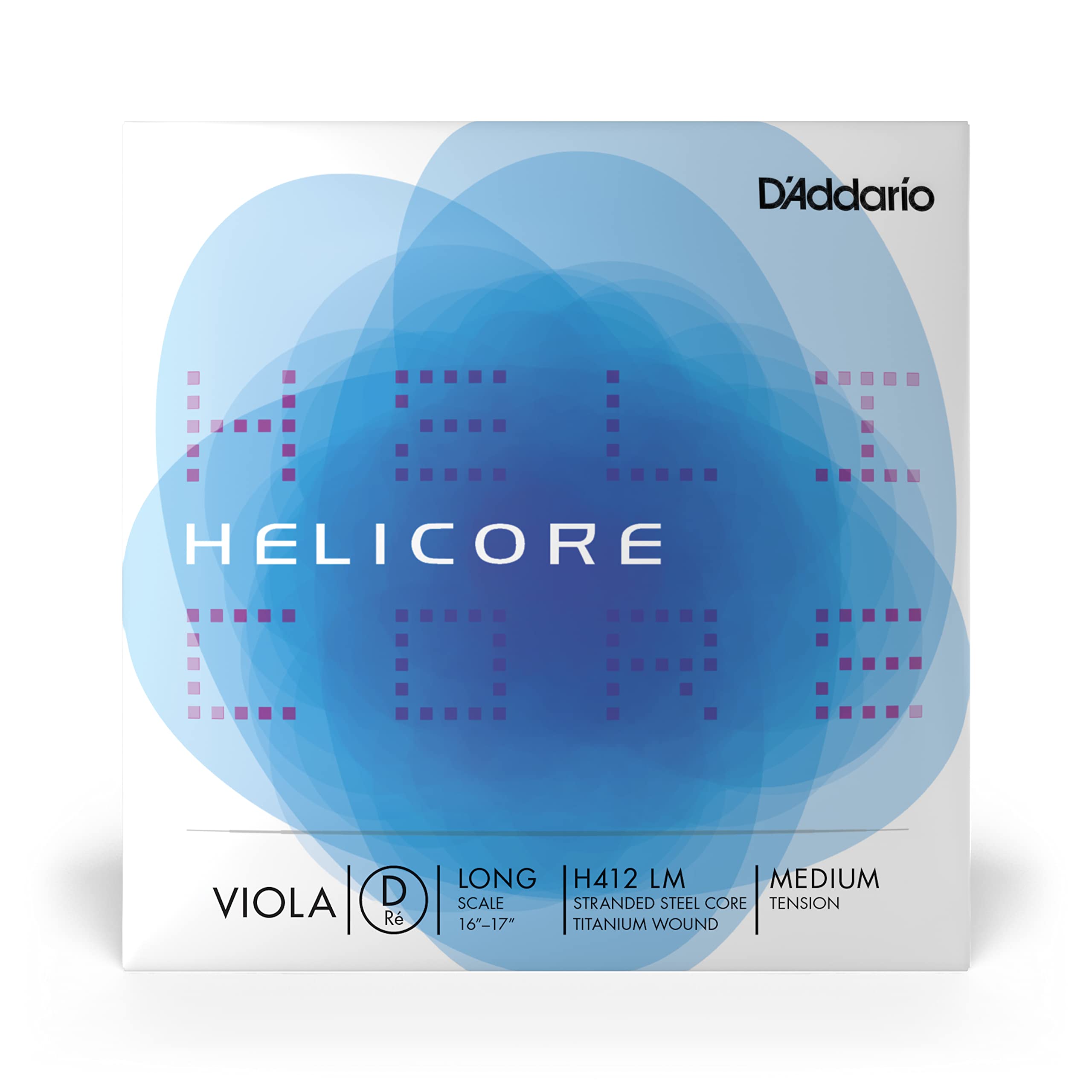 D’Addario H412 LM Helicore Viola Single D String, Long Scale, Medium Tension
