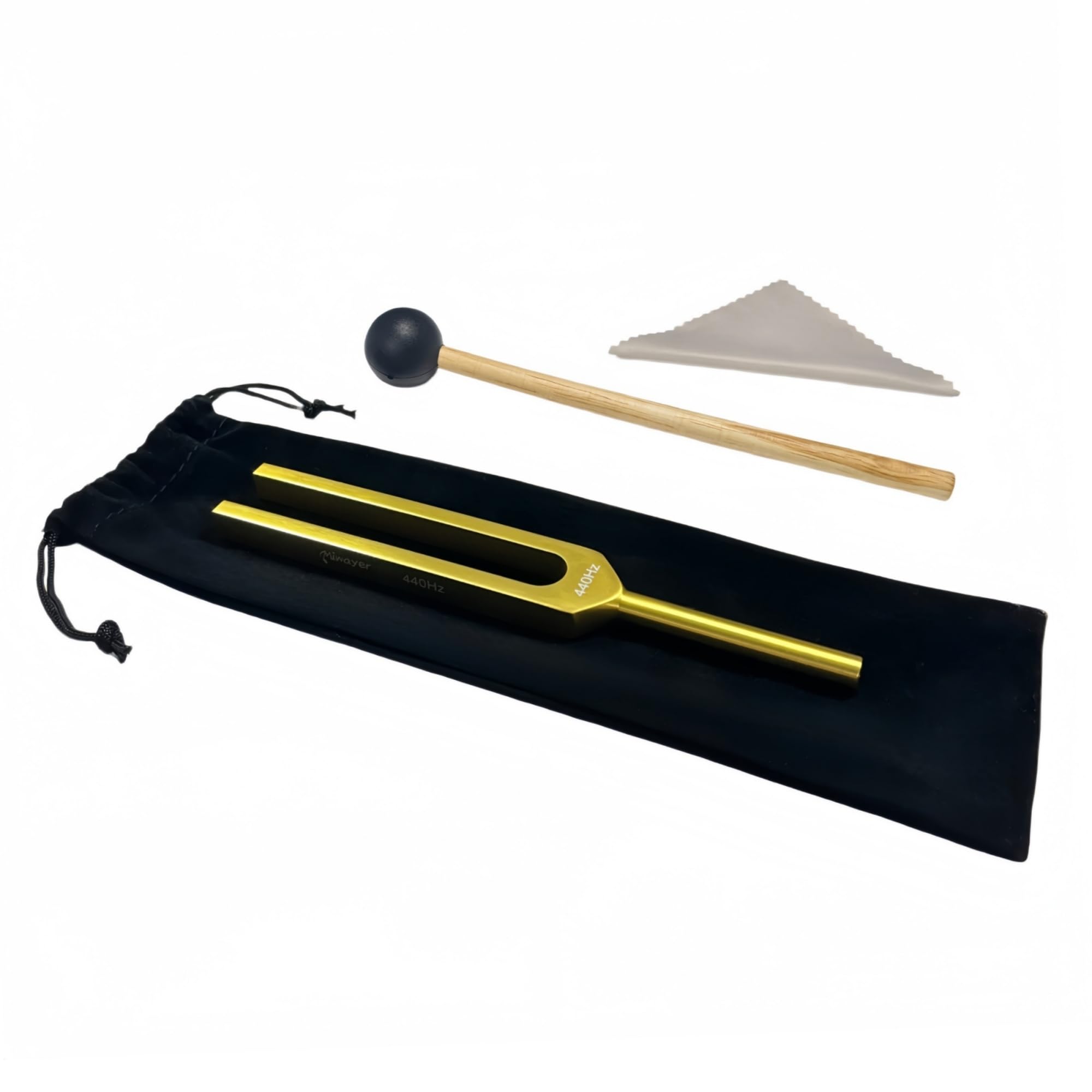 Miwayer Professional International A A440Hz Tuning Forks Golden for Healing, Medical, and Music – Multi-Frequency Tuning Fork Kit for Sound Therapy, Meditation, Chakra Balancing