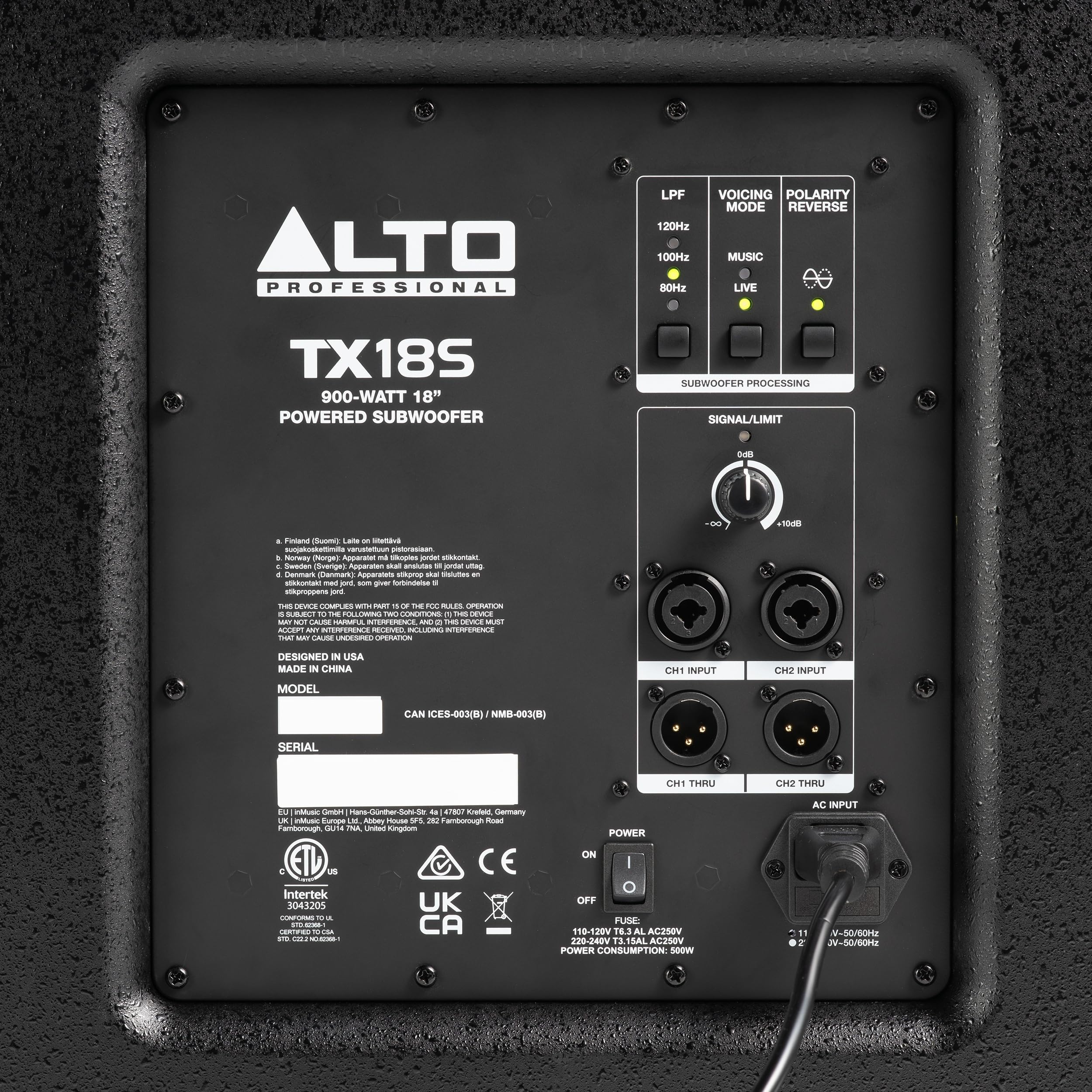 ALTO TX18S 900W 18″ Powered PA Subwoofer
