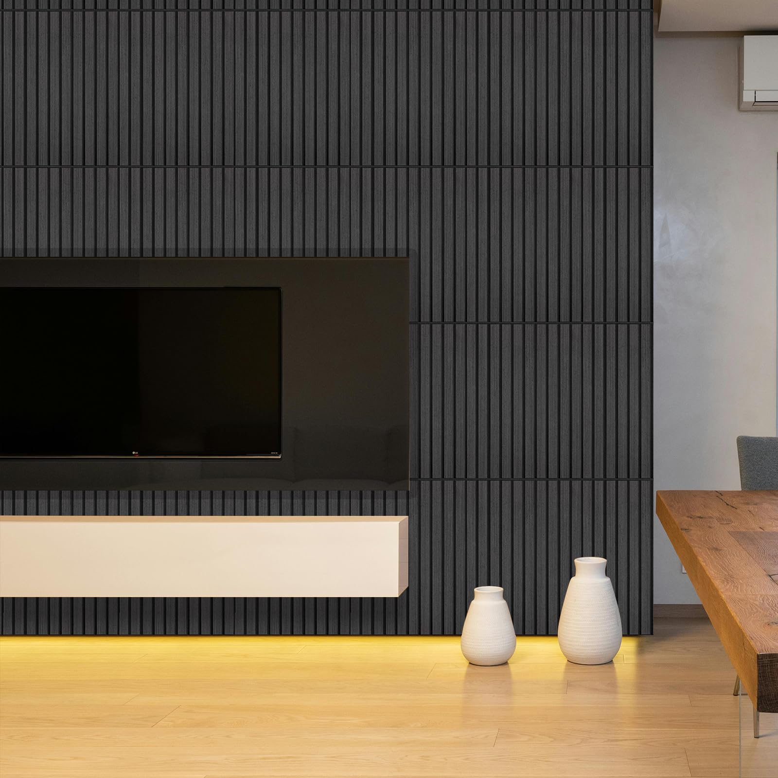 WalDecoo Black Acoustic Panels, 12 Pack Self-Adhesive Sound Absorbing Tiles
