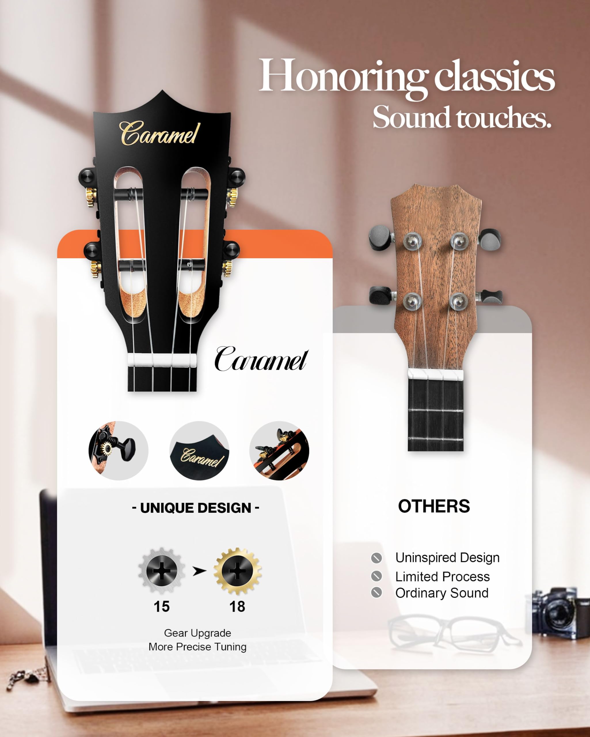 Caramel Tenor Ukulele TAM48 Mahogany Ukelele for Beginners