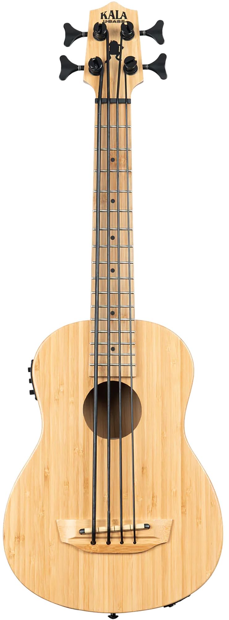 Kala UBASS-EM-FL Exotic Mahogany Fretless Acoustic-Electric U-Bass Ukulele Bundle with Hard Case, Tuner, Austin Bazaar Instructional DVD, and Polishing Cloth