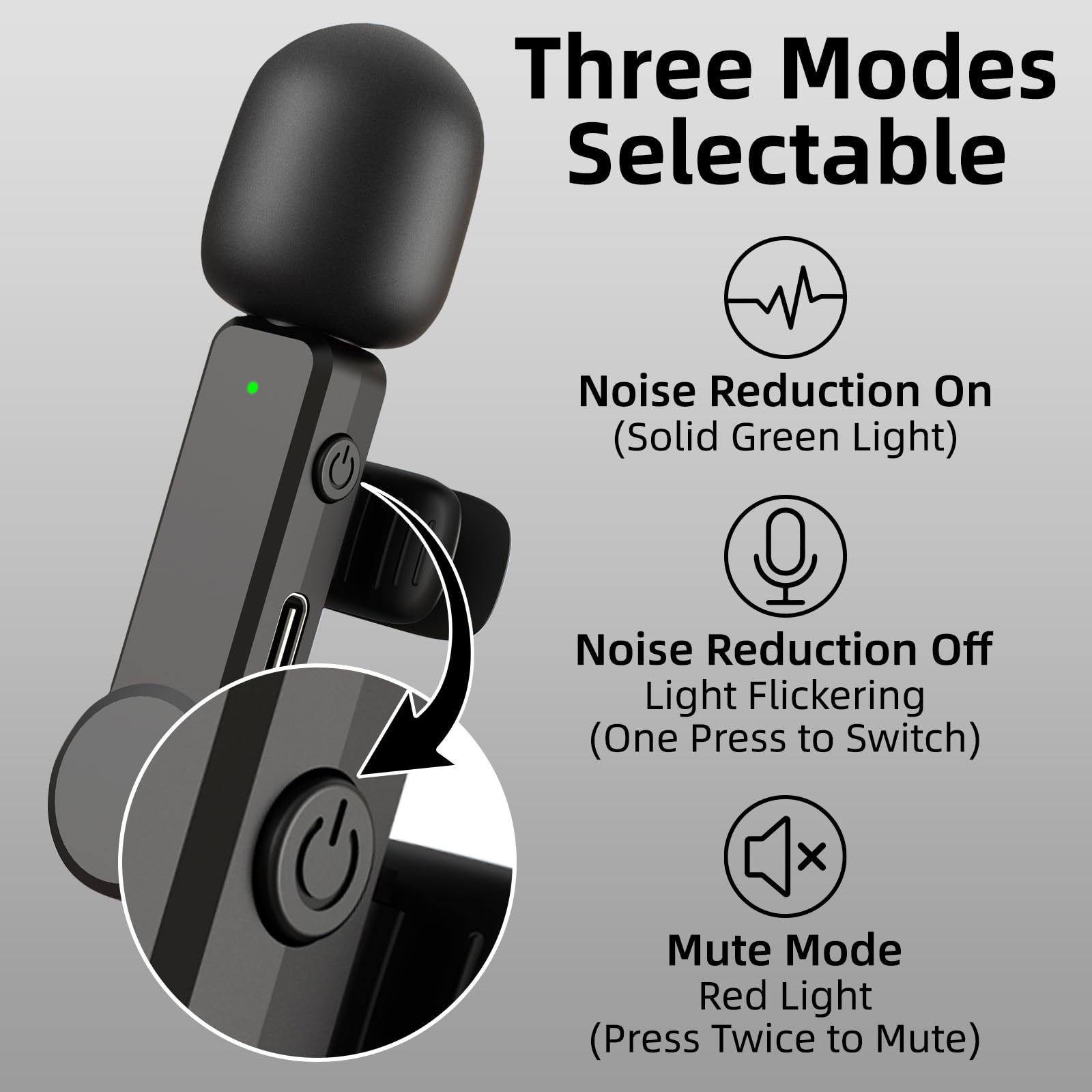 NPTCL Wireless Mini Microphone for iPhone PC, USB Type C Lavalier Lapel Mic
