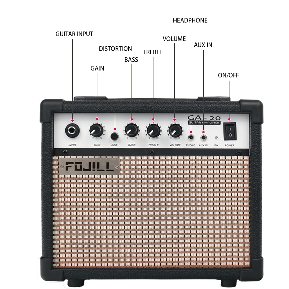 Fojill 39 Inch Electric Guitar Kit Set Beginner Starter Combo Package Bundle 20W Amplifier Amp Accessory Padded gig Bag,Picks, Cable,Strap,Extra Strings