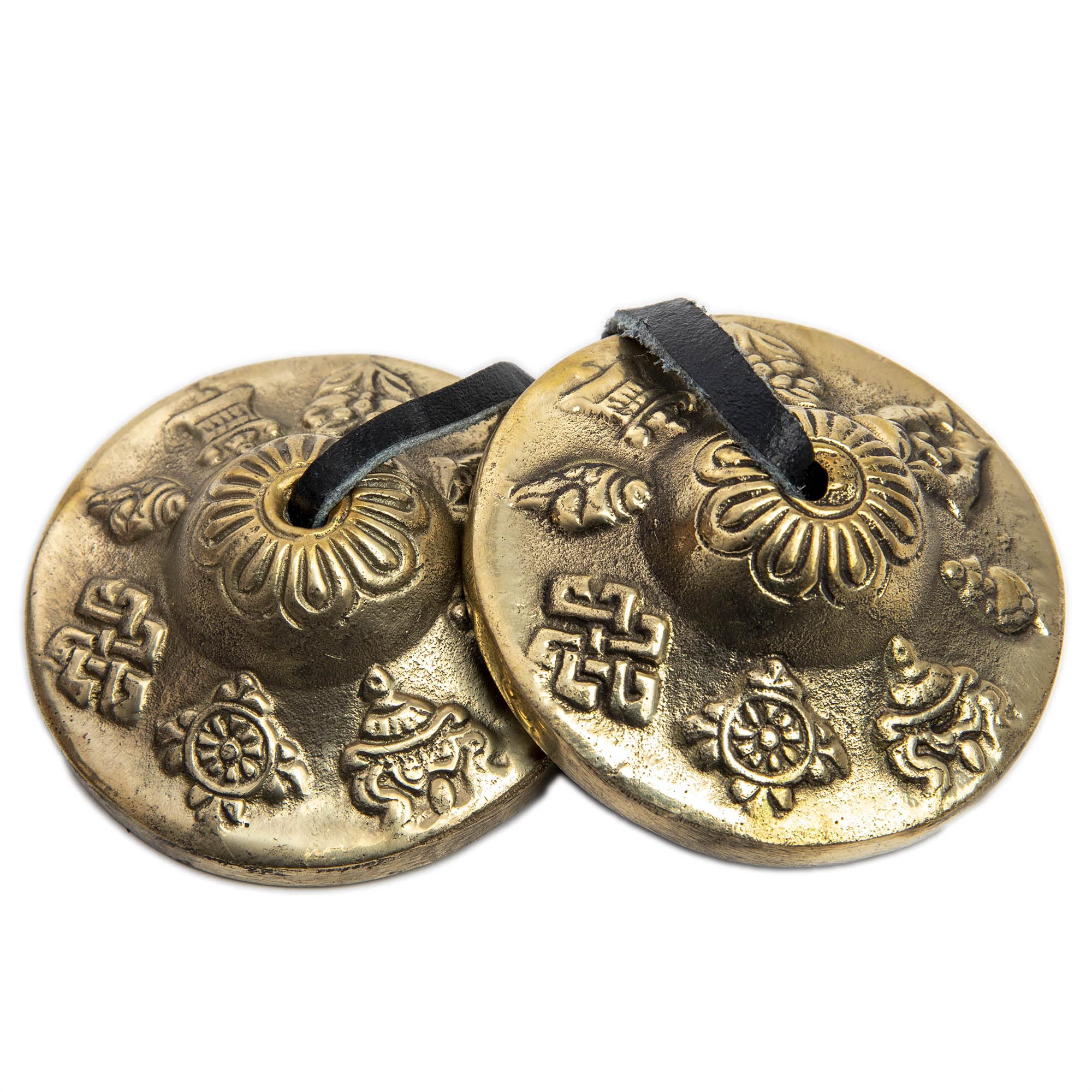 Tingsha Cymbals Bells – Easy To Play – Meditation Mindfulness Chime For Chakra Healing Spiritual Dharma Gifts Handcrafted Tibetan By Himalayan Bazaar (Asta Mangal)