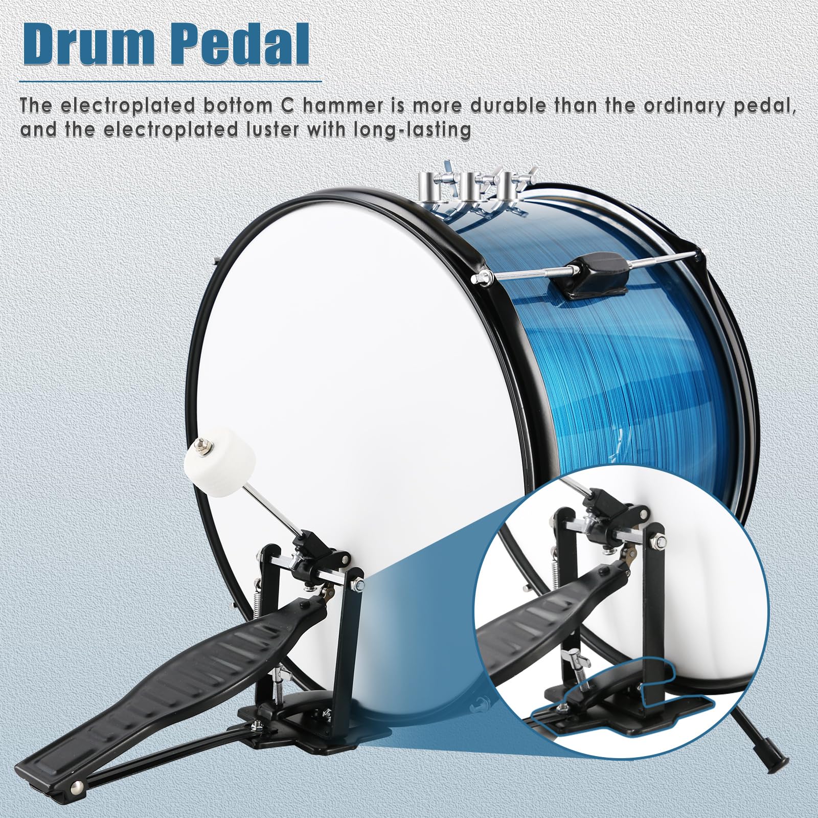 EASTROCK 3 Piece 14” Junior Drum sets for Drummer,Blue
