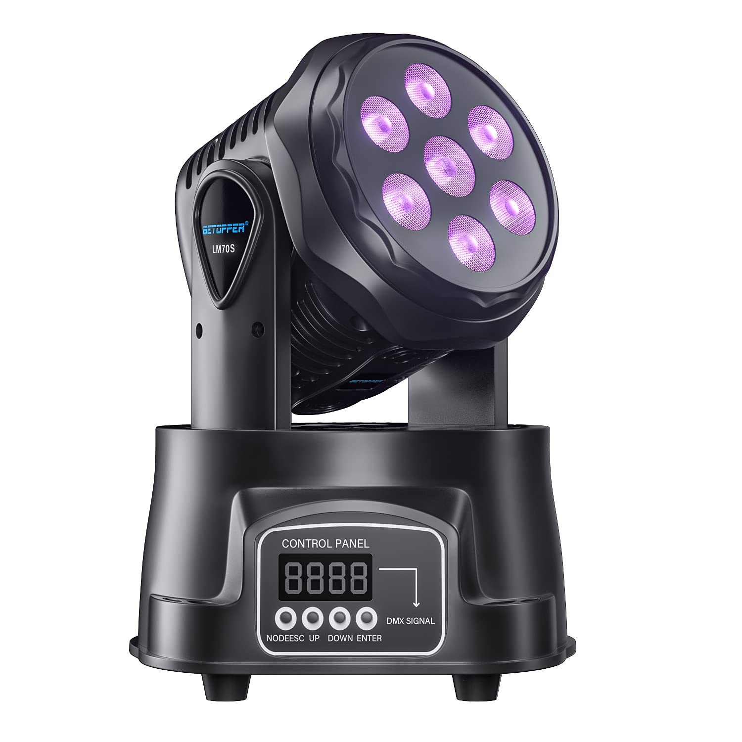 Betopper 7x8W Moving Head DJ Lights,RGBW Stage Lighting-1 Pack
