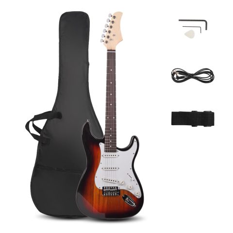 Ktaxon 39 Inch Electric Guitar Solid Body Beginner Kit with Gig Bag Sunset