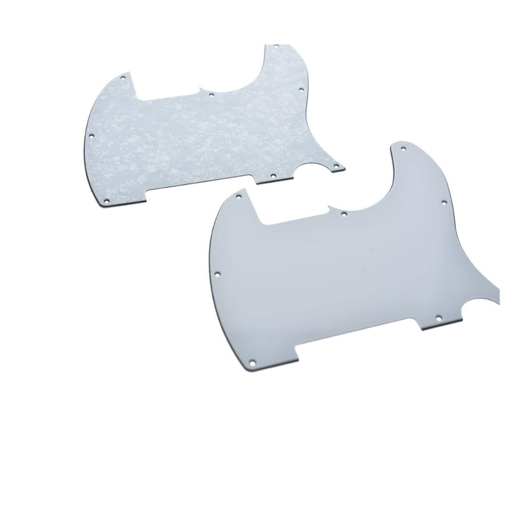 KAISH 8 Hole Tele Blank Guitar Pickguard Tele Pick Guard Scratch Plate for Telecaster Esquire White Pearl