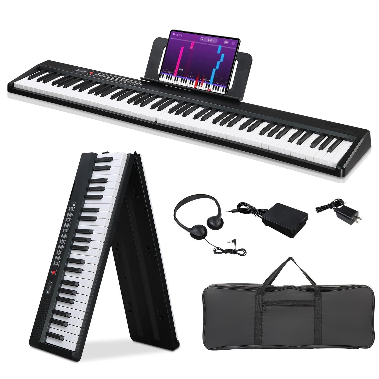 Ktaxon 88 Key Foldable Electronic Keyboard Piano, Electric Piano