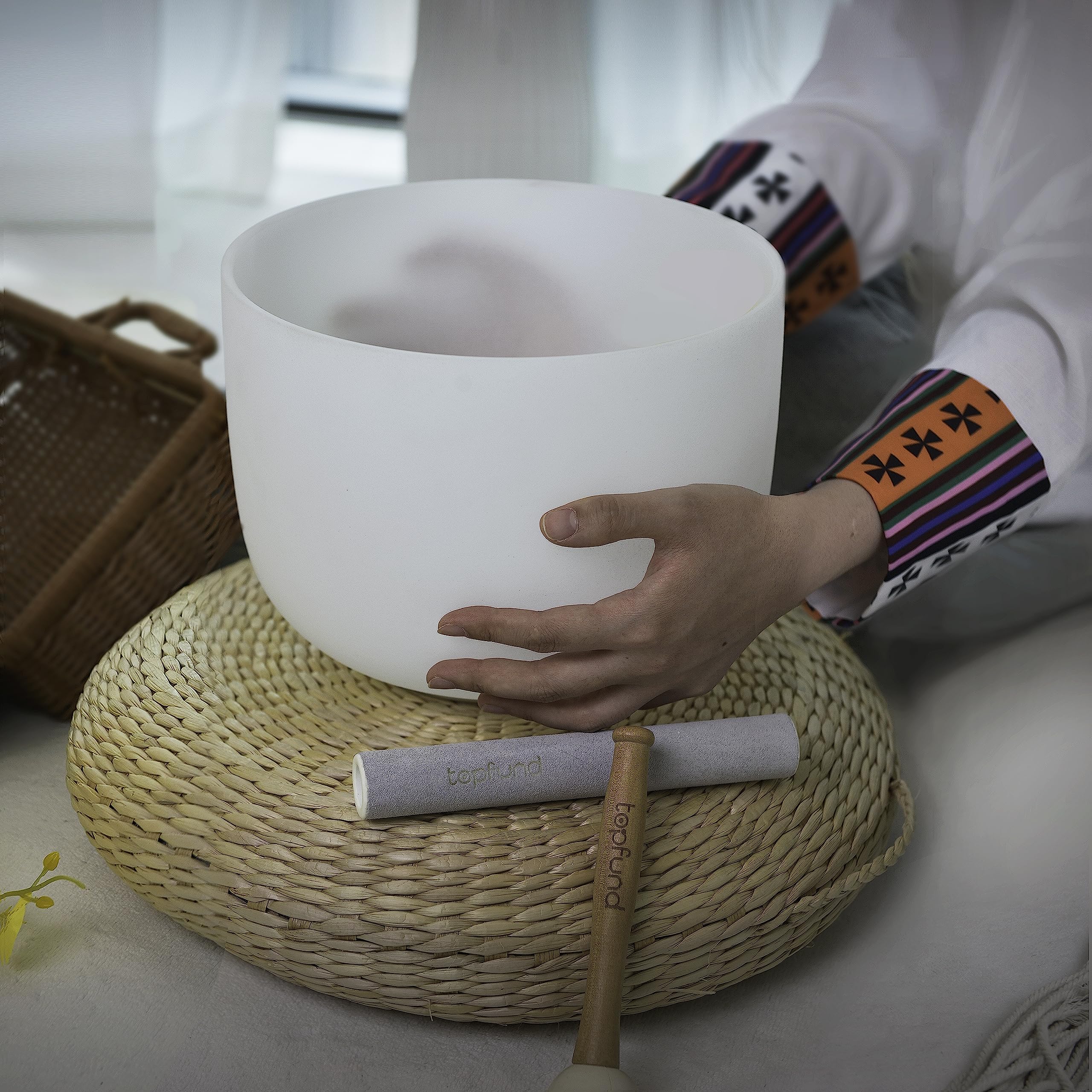 TOPFUND 10 Inch 440Hz Chakra Singing Bowl