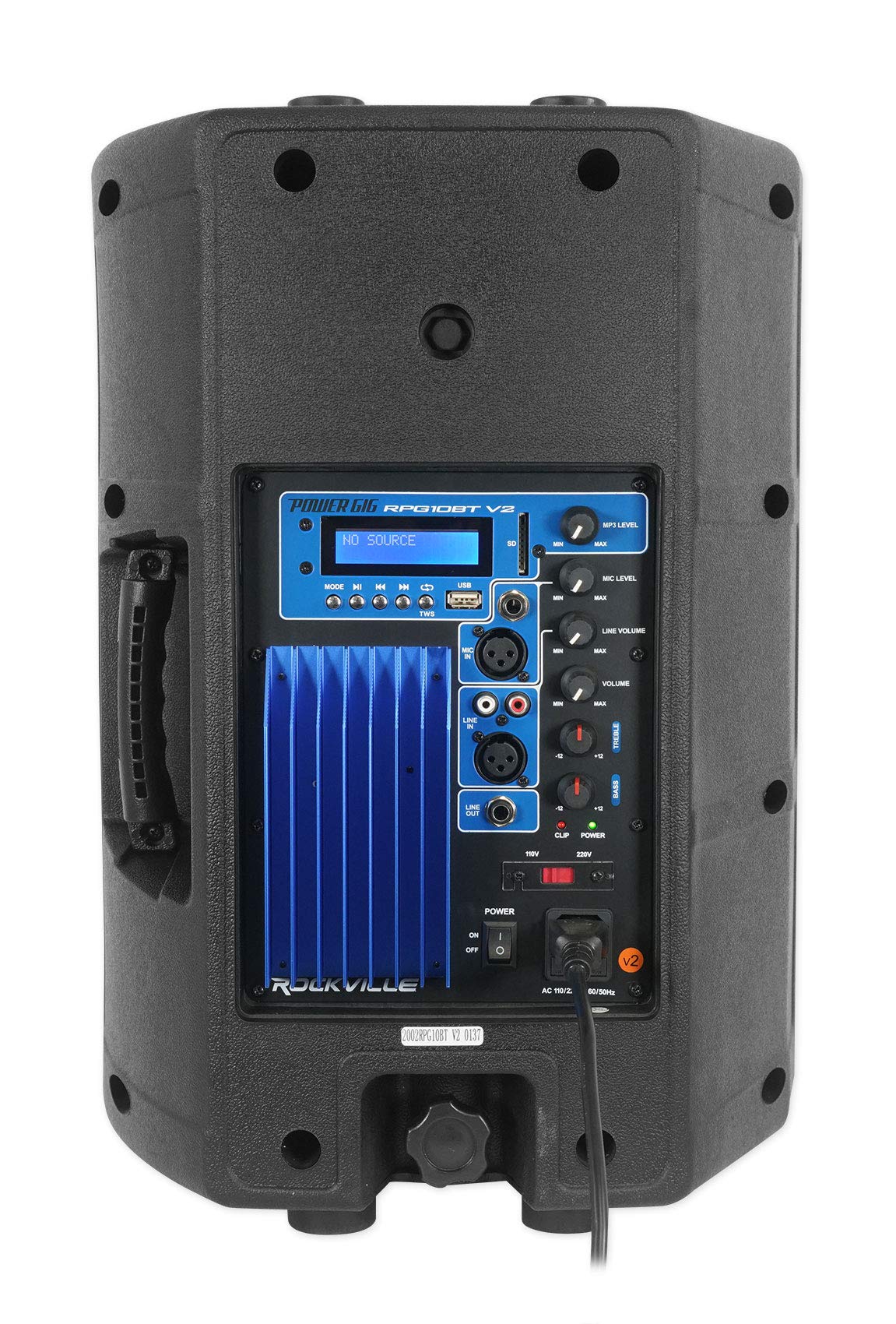 Rockville RPG10BT V2 10″ Powered Bluetooth DJ PA Speaker with TWS