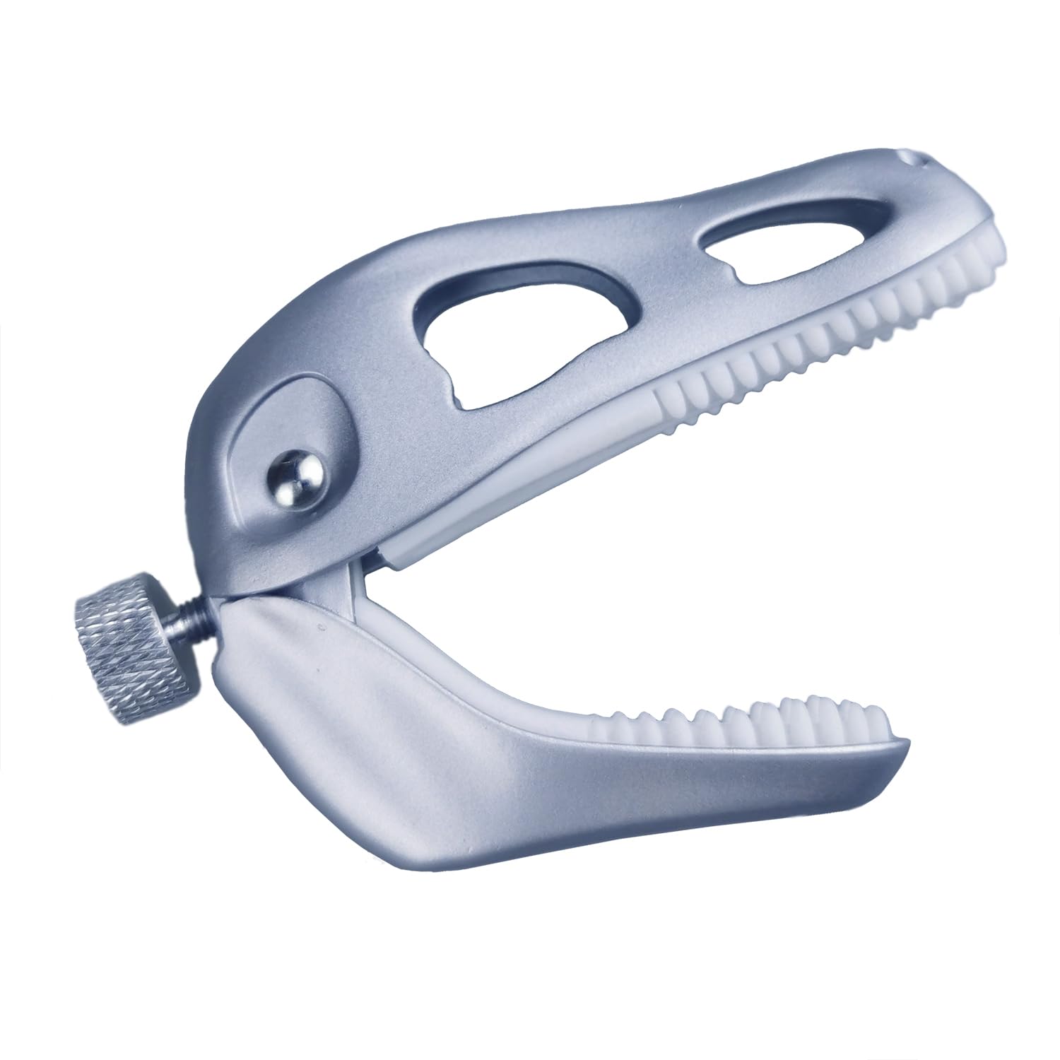 Prehistoric T-Rex Guitar Capo – Dinosaur Skull Design with Silicone Teeth, Zinc Alloy Adjustable Clamp for Acoustic/Electric Guitar, Bass, Ukulele & Banjo (Silver)