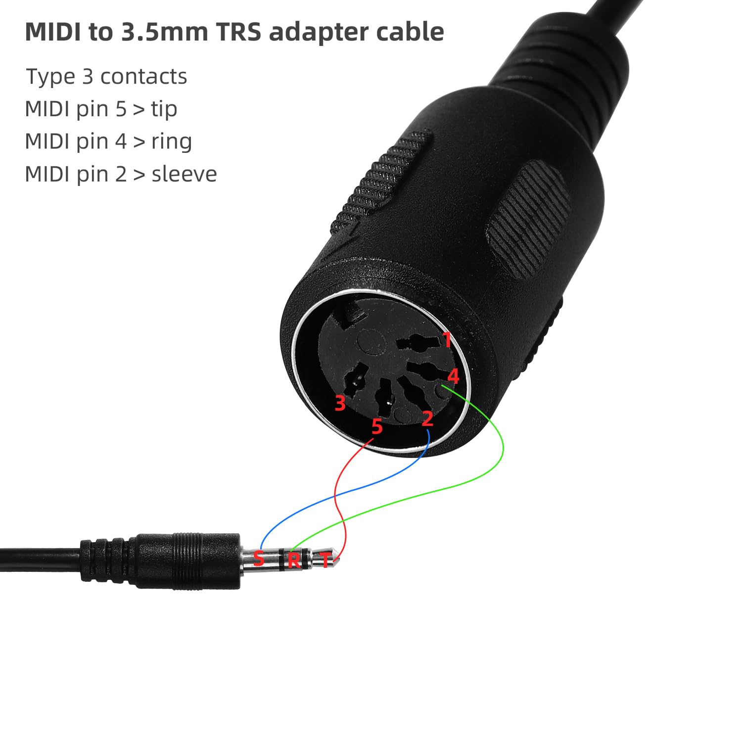 BTFO 2pcs Type-A MIDI to 3.5mm Adapter