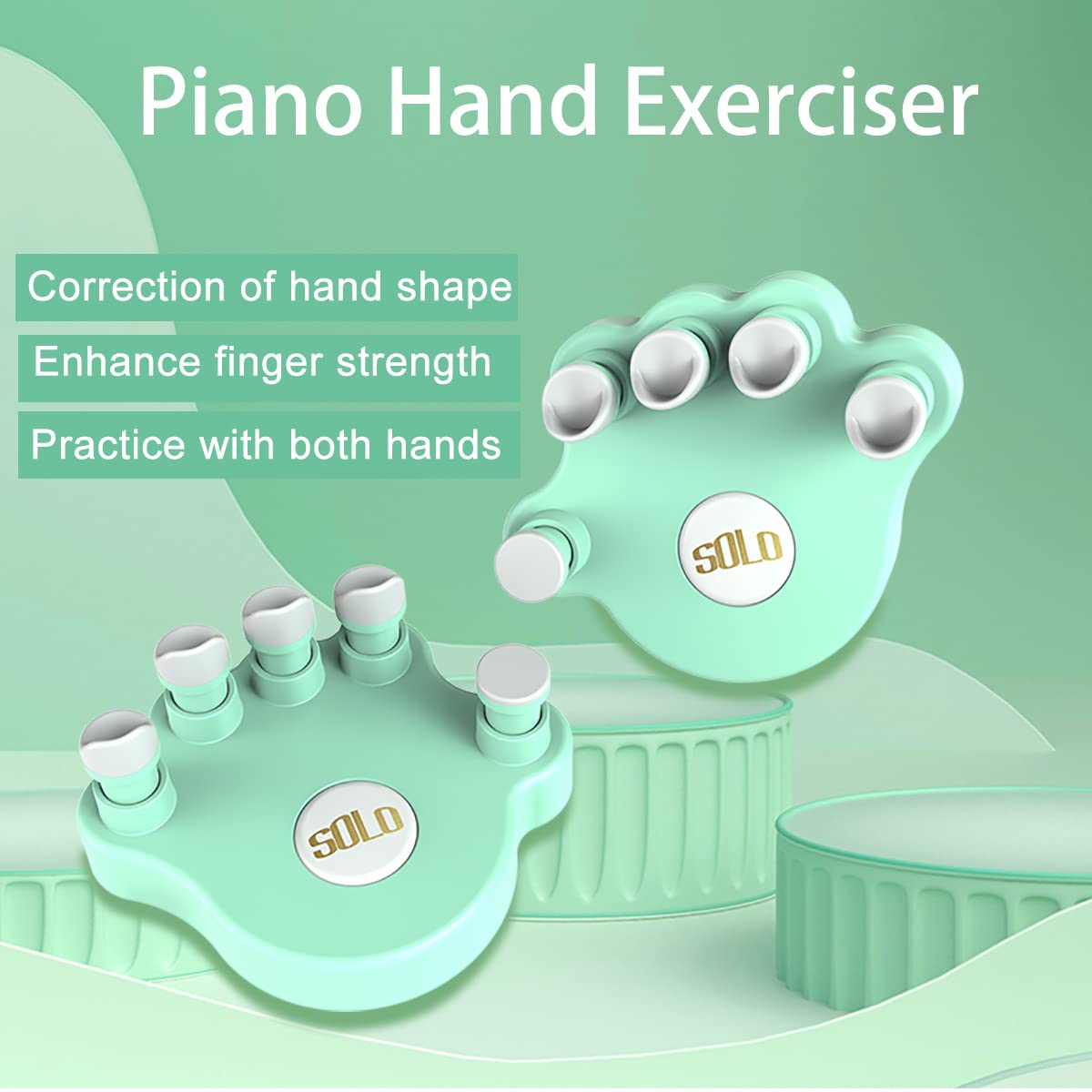 Moreup Piano Finger Trainers, Hand Grip Exerciser Ergonomic Training Finger Pressing Posture Correction Tool for Guitar Piano Trigger Finger Training Arthritis Therapy and Grip 2PCS/Set