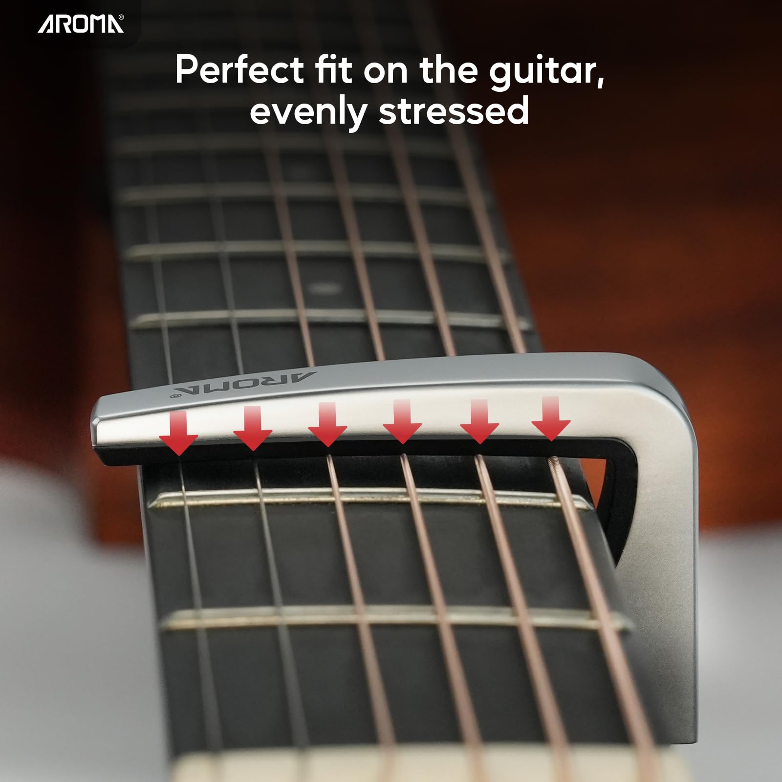 Aroma Guitar Capo Adjustable Tension Performance Capo for 6 Strings Acoustic Electric Guitars