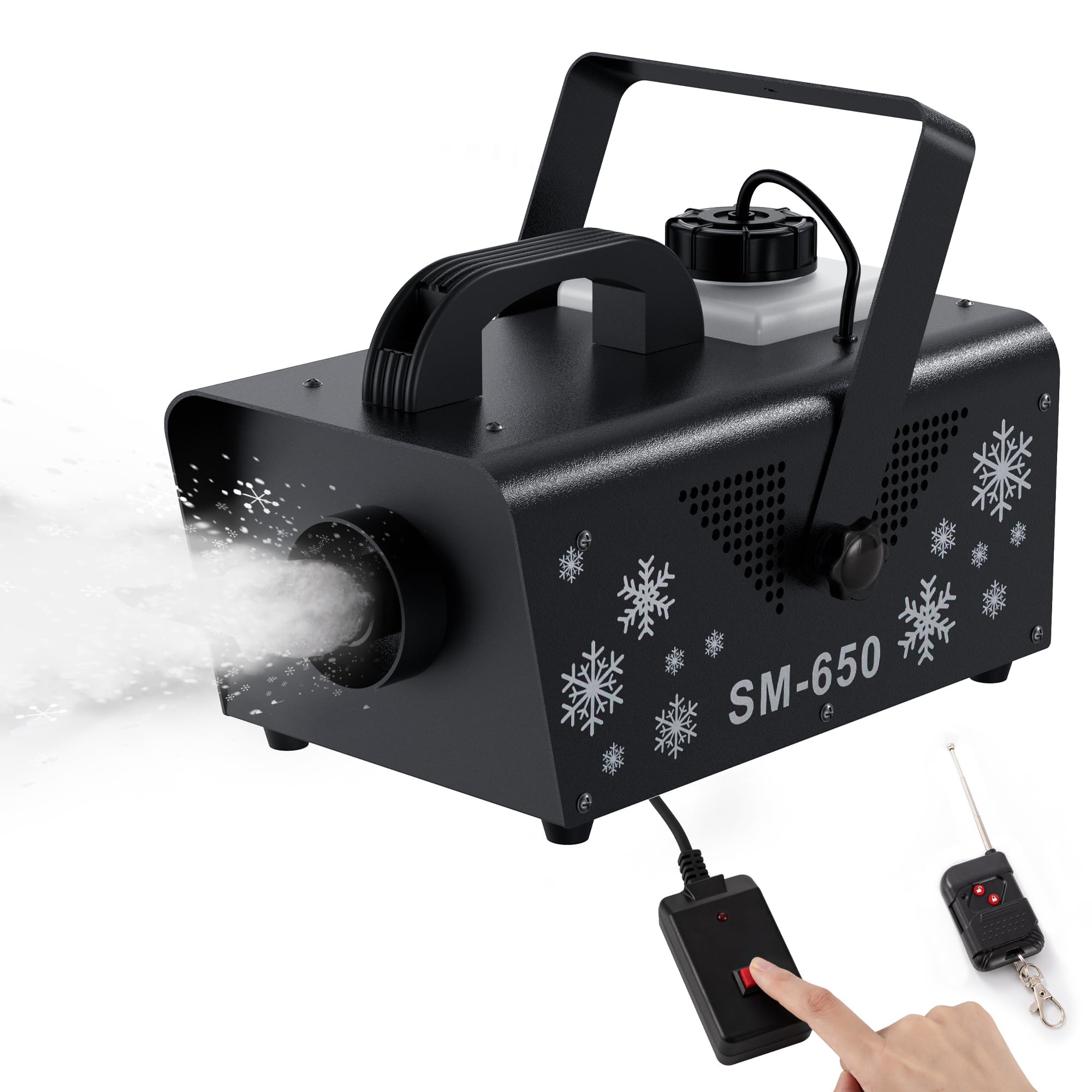 650W Snow Machine with Remote, Fake Snow Maker for Christmas Party