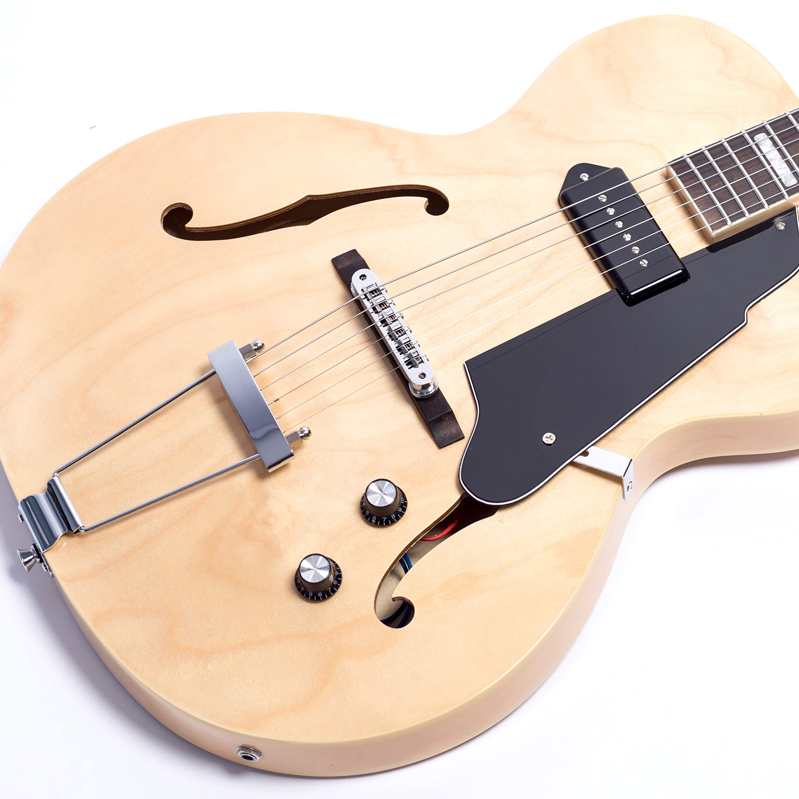 GROTE Jazz Electric Guitar Hollow Body Chrome Hardware (Natural)