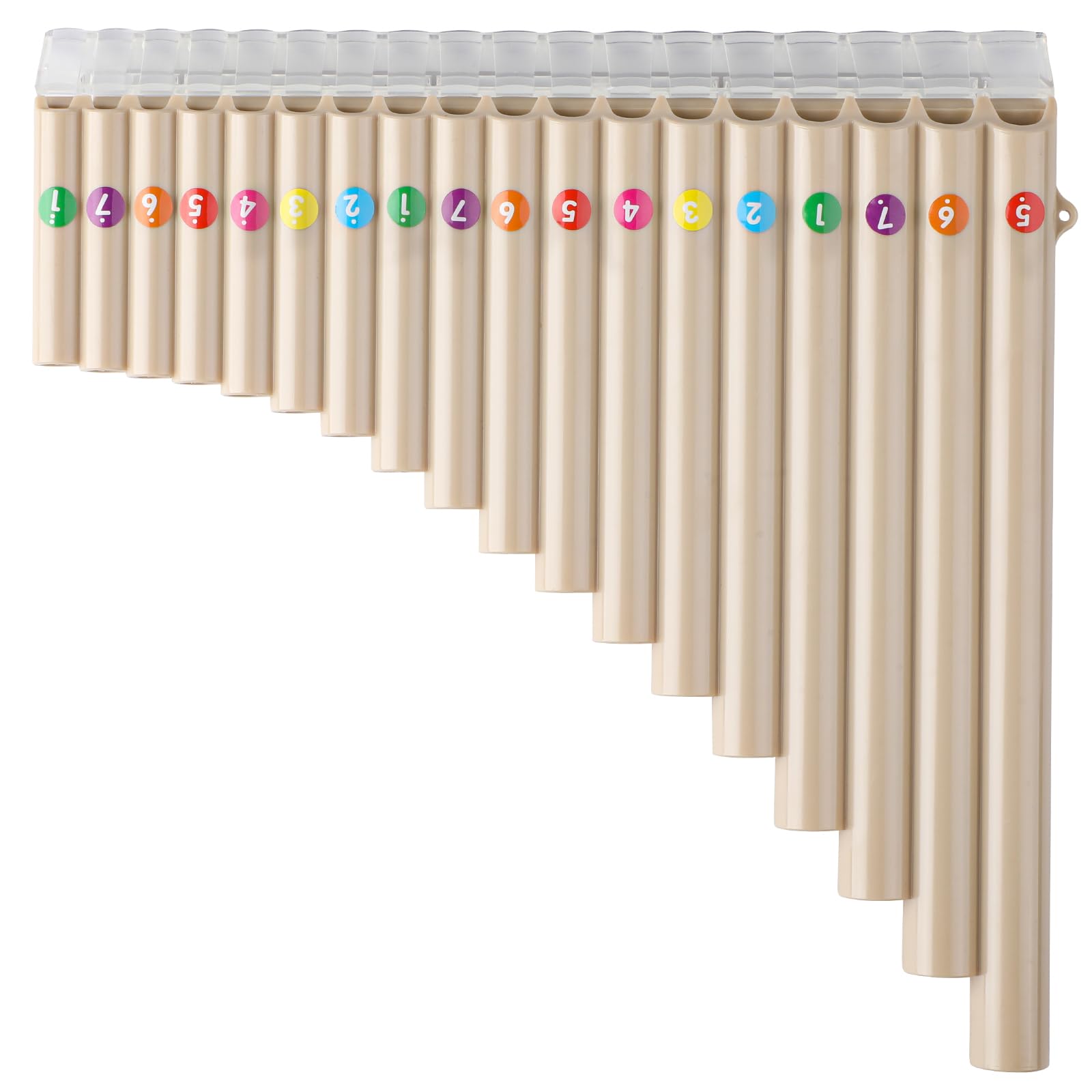 Deekec 18 Pipes Pan Flute C Key – Instrument Design for Easy Play, Perfect for Students and Learning-Beginner-Friendly (Lvory)