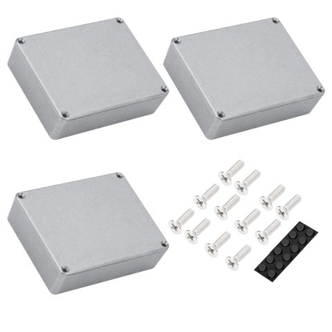 DaierTek 3pcs 1590BB Aluminum Metal Stomp Box Case Guitar Pedal Enclosure Effect Enclosure Stomp Box Unpainted 120×94.5x34MM