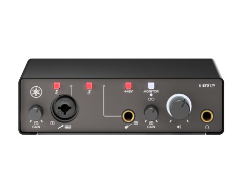 Yamaha 2-in/2-out USB-C Audio Interface with 24-bit/192kHz Support, 1 Combo/1 TRS inputs, Direct Monitoring, Loopback, and Steinberg Software Suite, Black UR12MK3 B