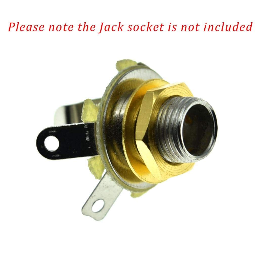 KAISH 20pcs Gold Metric Guitar Jack Socket Nuts & Washers for Import Guitars