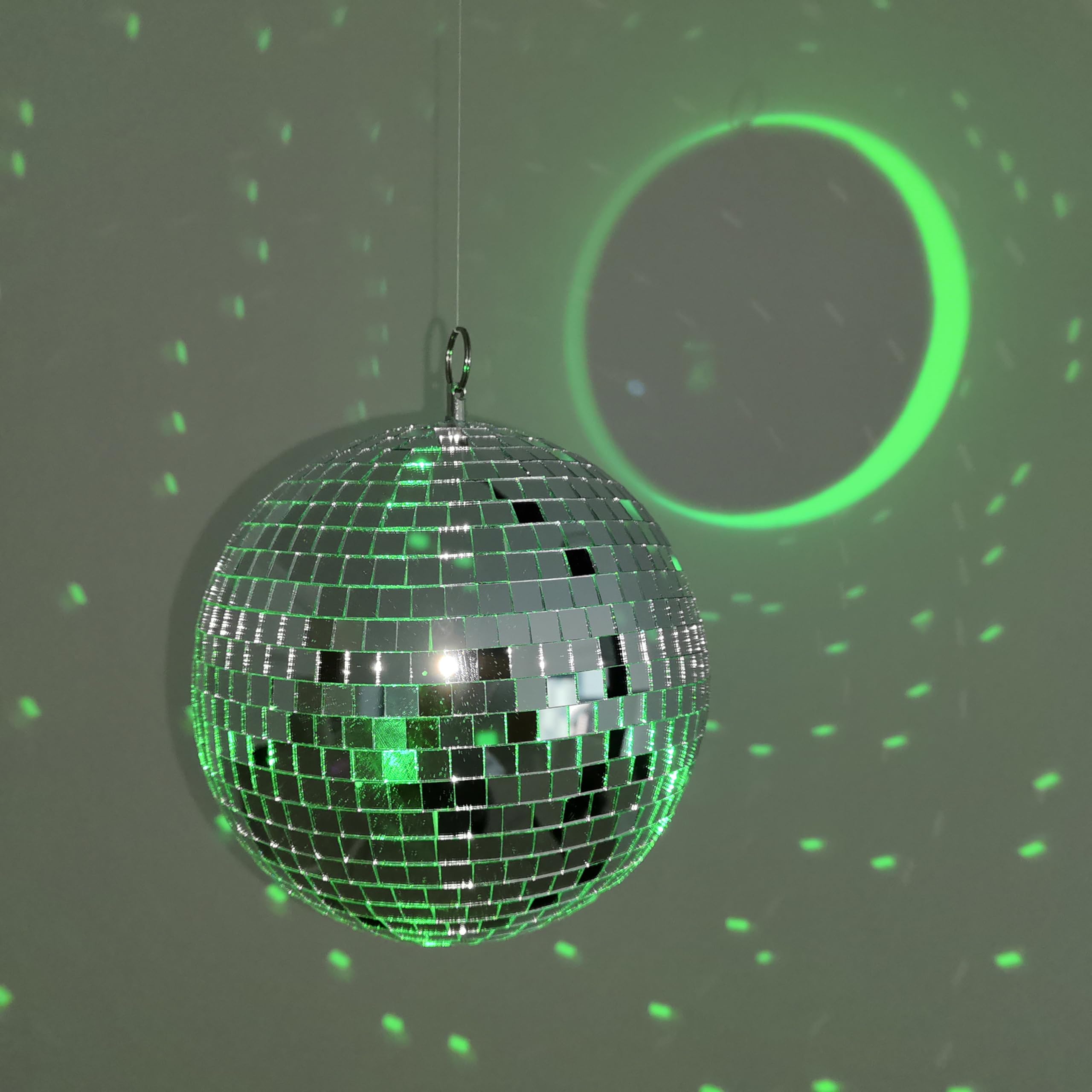 Mi-Ball Mirror Disco Ball 8-Inch Reflective Hanging Party Disco Ball Light for Dance Floor, Weddings, Holiday, Home Decor & DJ Events –Real Glass Silver Mirror Ball with Hanging Ring
