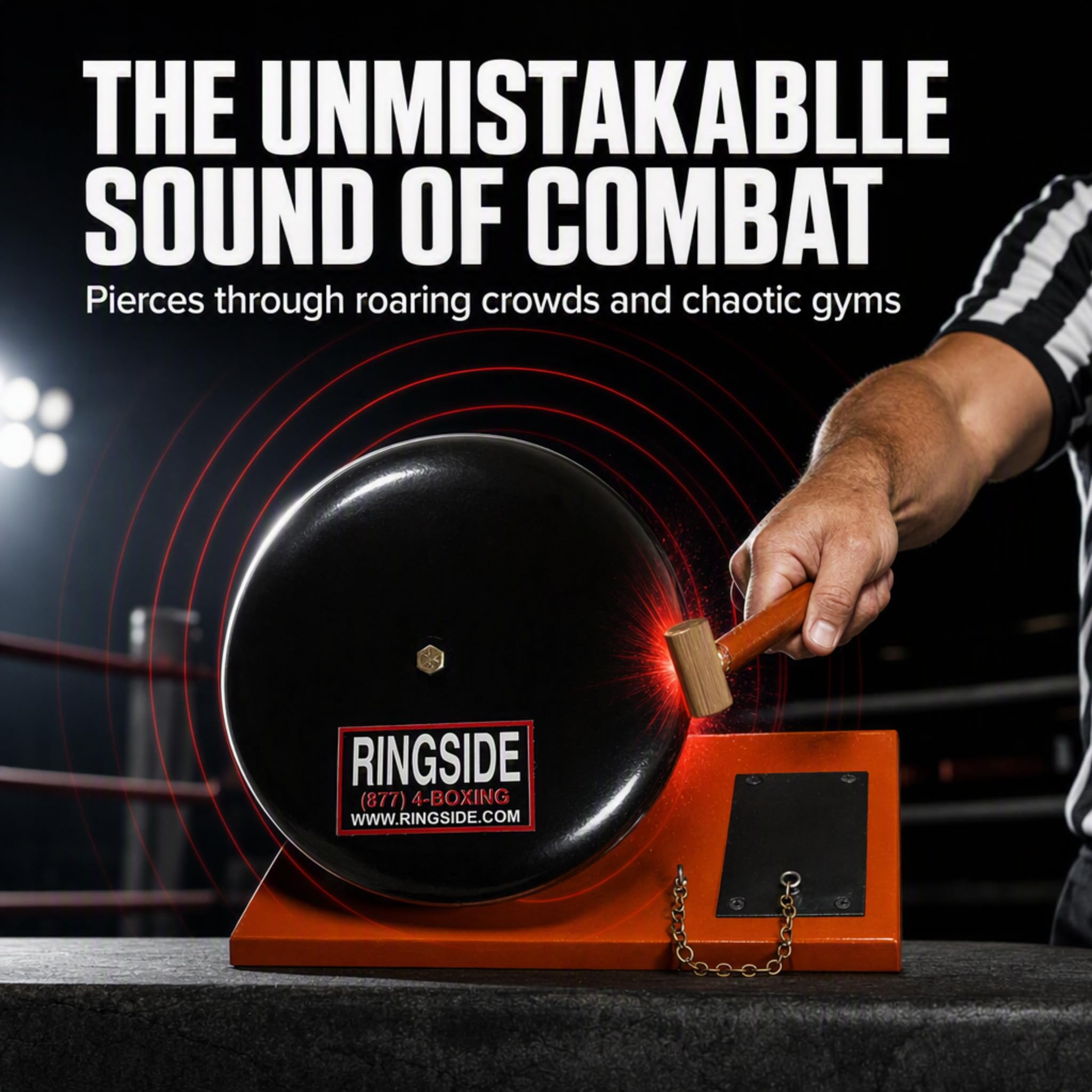 Ringside 10″ Boxing Ring Gong with Brass Hammer & 10-Second Plate