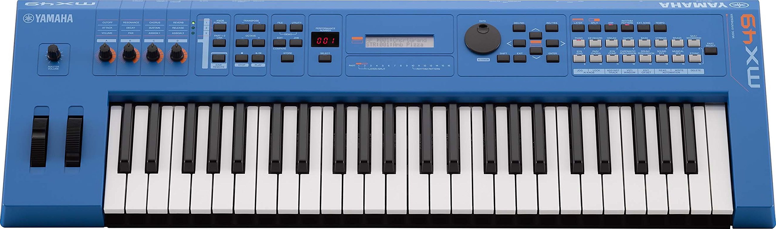 Yamaha MX49BU MX49 Music Production Synthesizer, Blue