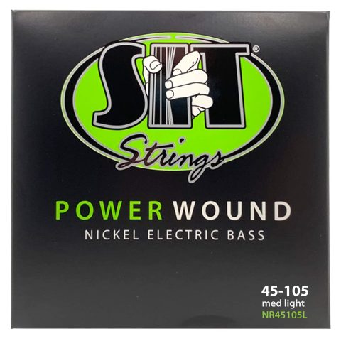SIT Strings Power Wound Nickel Bass Guitar Strings (S.I.T.), 4-String Bass Medium-Light 45-105, NR45105L