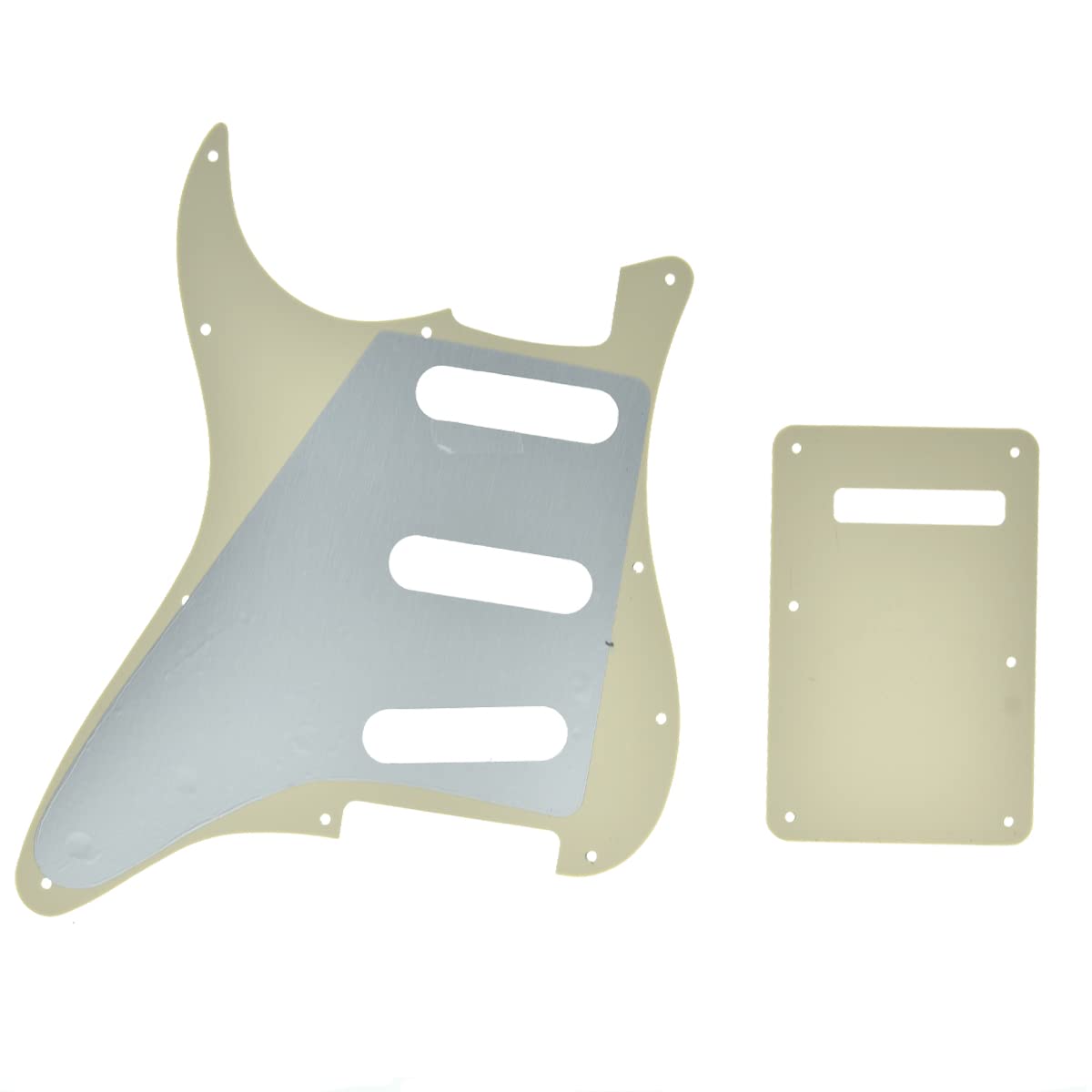 Dopro 11 Hole Strat SSS Pickguard ST Back Plate Trem Cover fits USA/Mexican Fender Strat Aged Pearl
