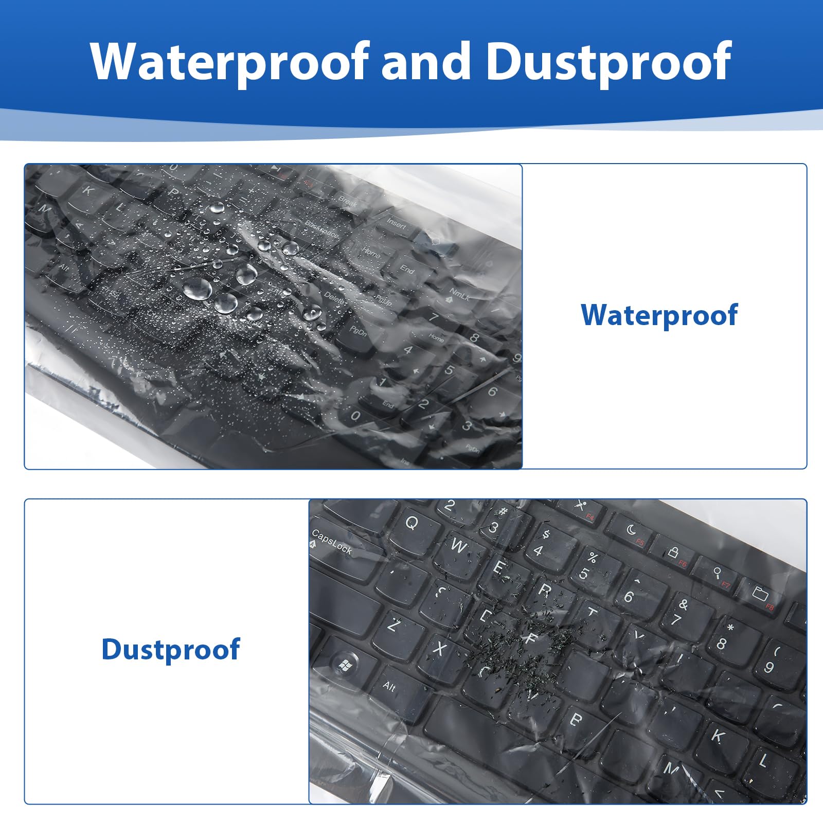 JMU 250 Pcs Disposable Universal Keyboard Sleeves, 22″x13.78″, Waterproof