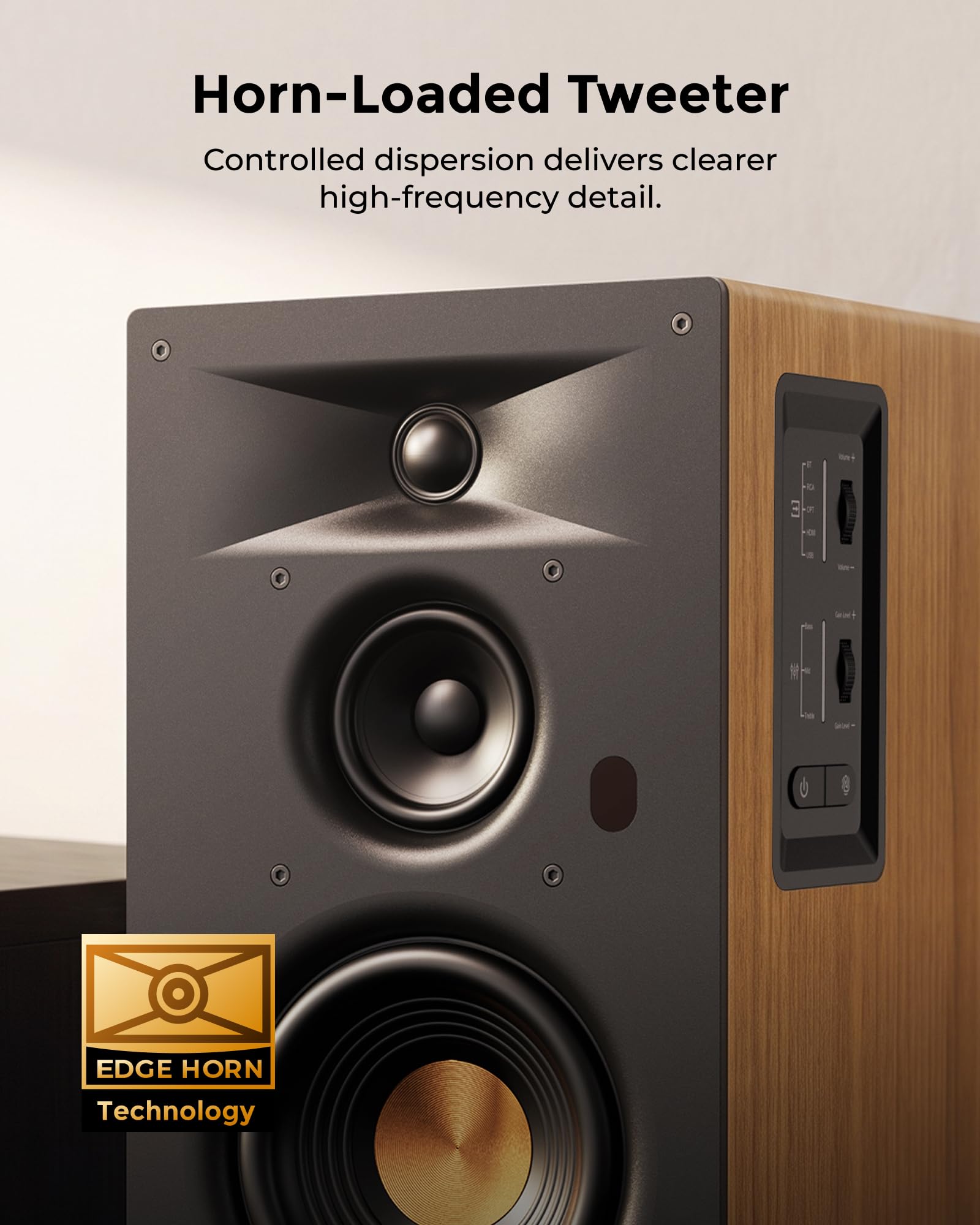 ULTIMEA 3-Way Powered Bookshelf Speakers, Wireless Studio Monitors, BS-3