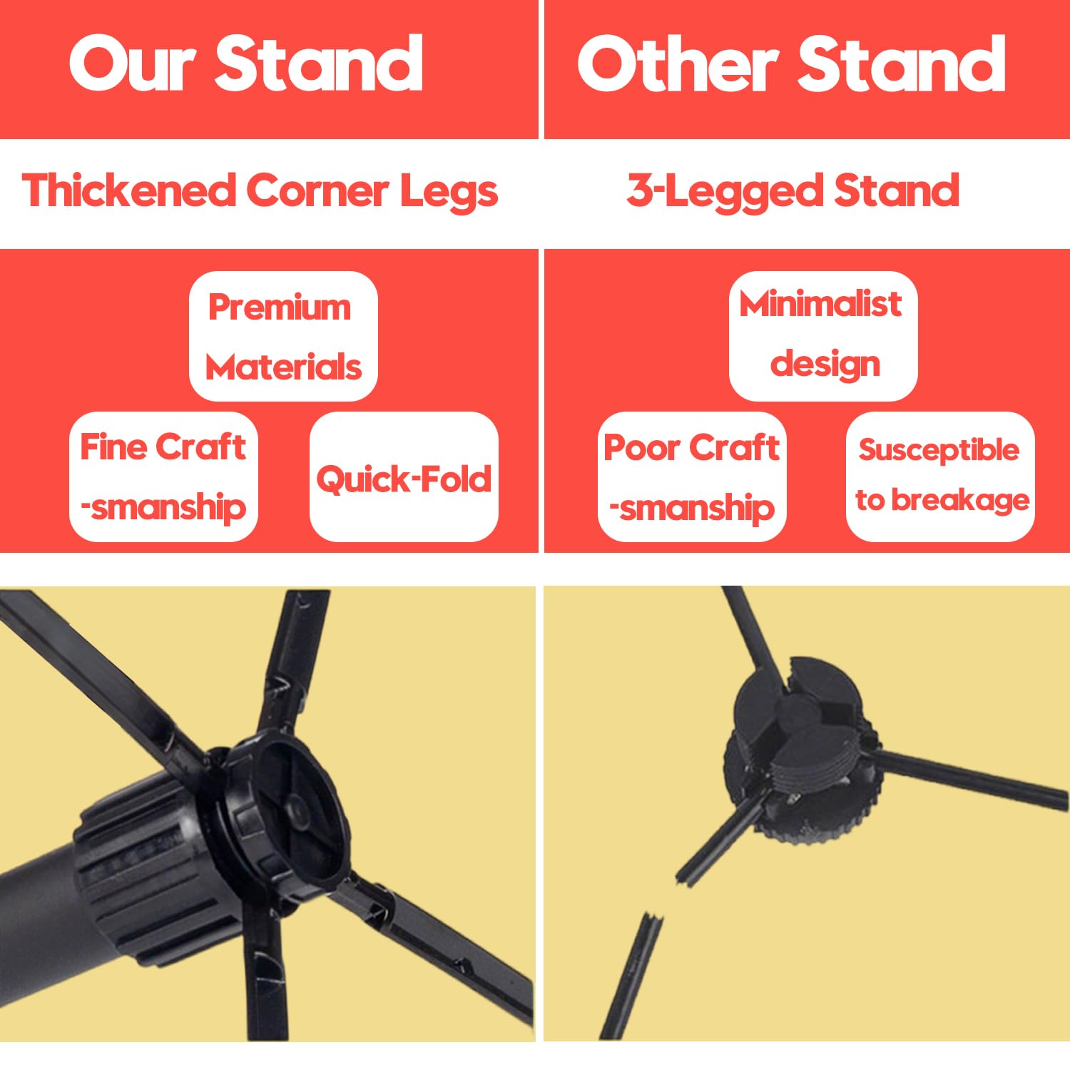 Dowite Flute Stand – Compact & Durable 4-Leg Design for Flute, Lightweight and Stable, Ideal for Home & On-the-Go Use