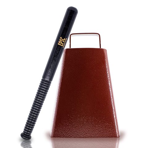 Epic Creations Cow bell with Handle-7 Inch Cow Bell Noise Maker, Cowbell Beater Stick, Cheering Bell for Football Games, Cow Bells for Sporting Events (Antique Copper)