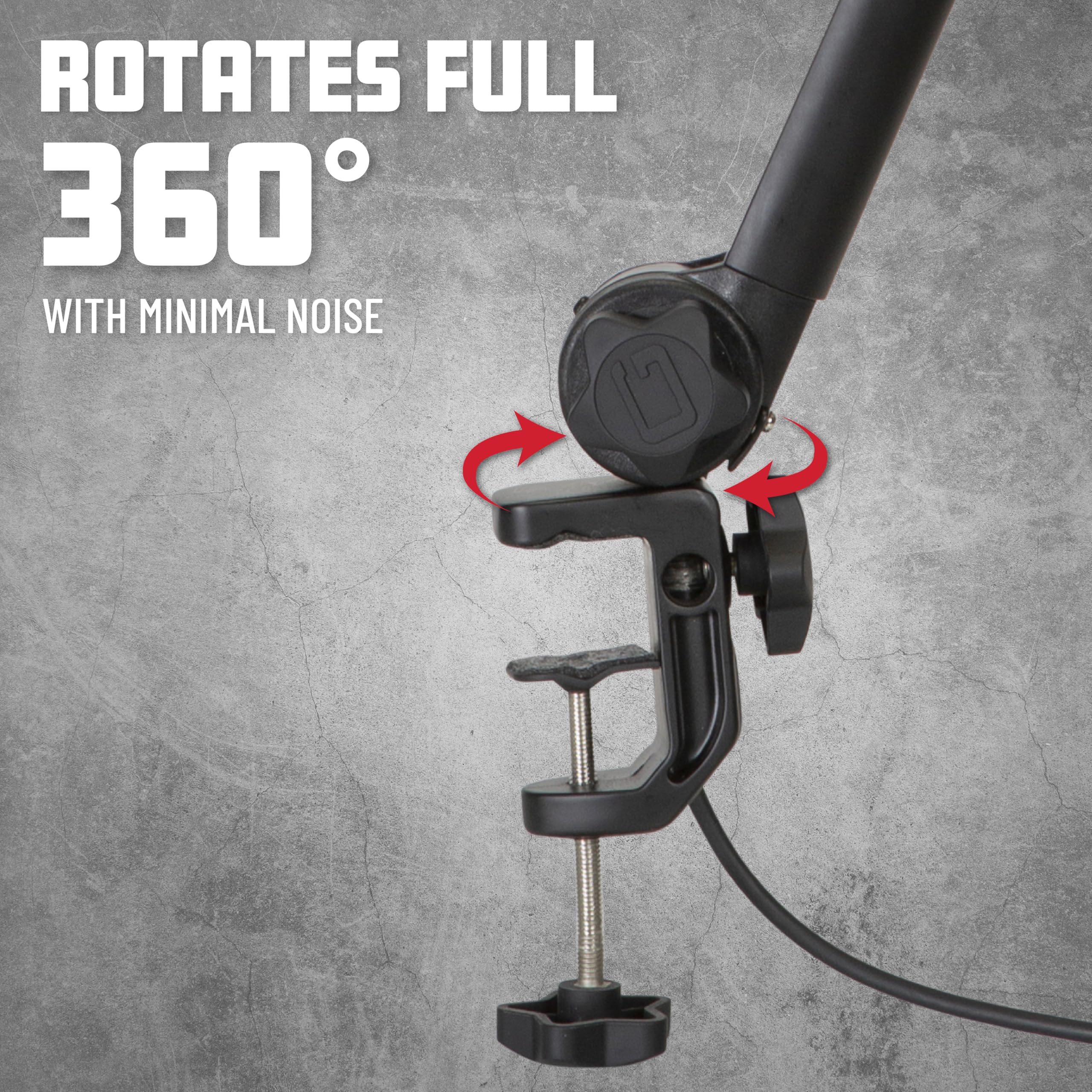 Gator GFWMICBCBM3000 Frameworks Deluxe Desk-Mounted Broadcast Microphone Boom Stand For Podcasts & Recording, Integrated XLR Cable, (GFWBCBM3000)