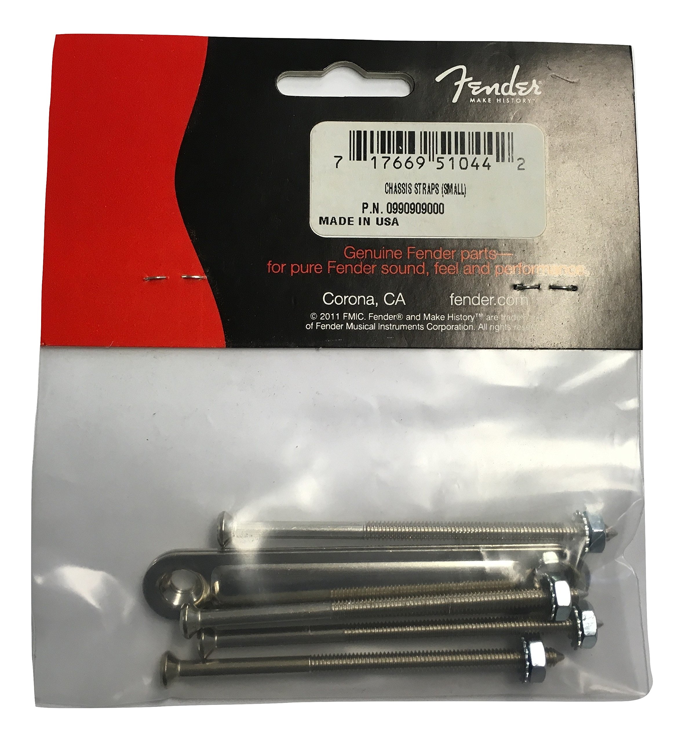 Fender 0990909000 Pure Vintage Chassis Straps, Small, Chrome
