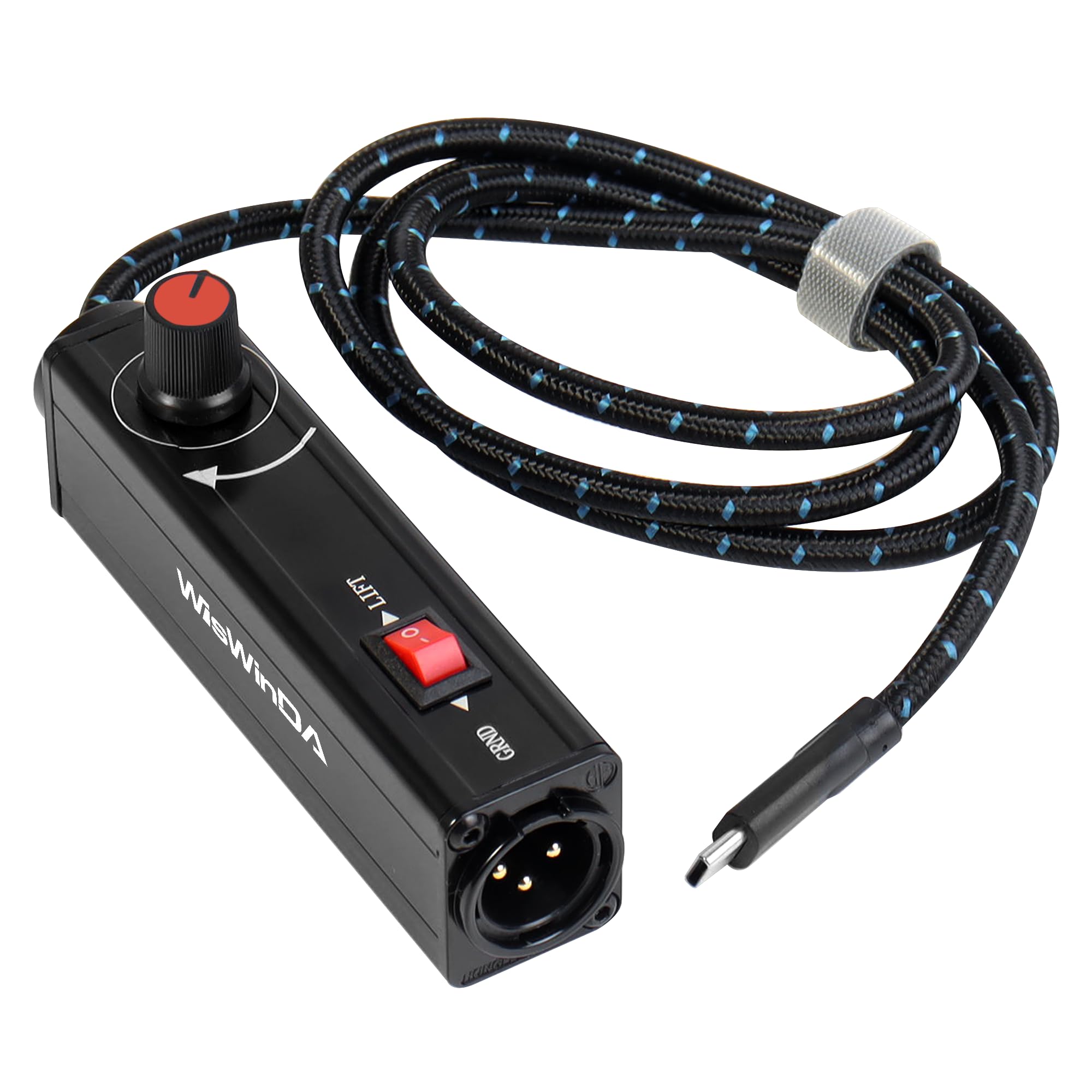 WisWinDa Pro101C Type-C/USB-C to XLR Isolation Box with Volume Controller and Ground Lift Switch Build-in Cord Length 3.3ft with USB-C Plug (Pro 101C)