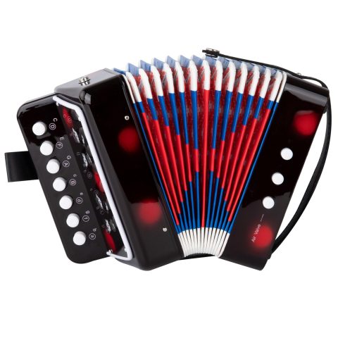 BGMUSER kids Accordion 10 Buttons Keys Toy Accordion MIni Accordian Musical Instrument for Children Beginners (Black)